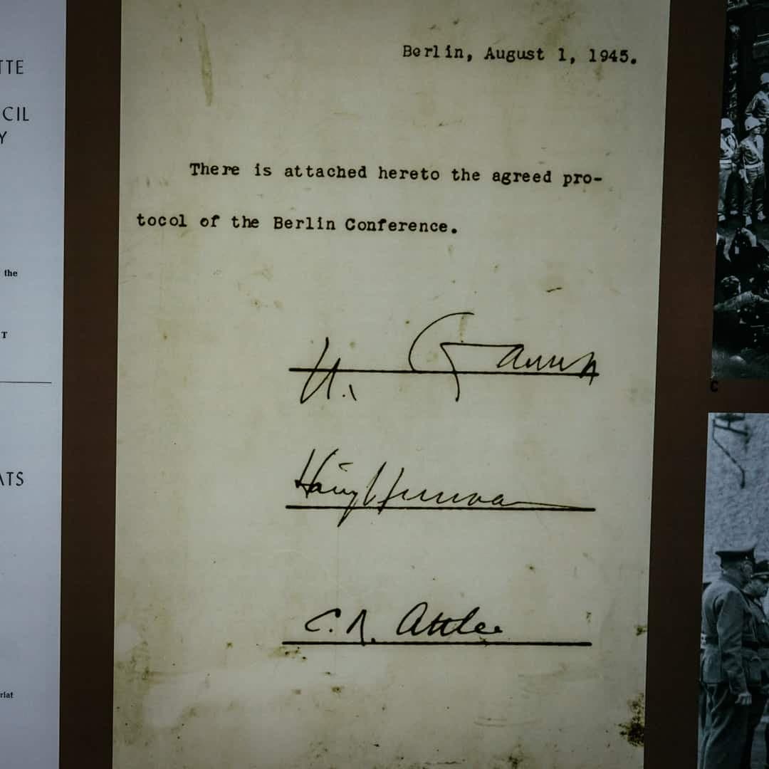 Final Signatures of Truman, Stalin, Attlee