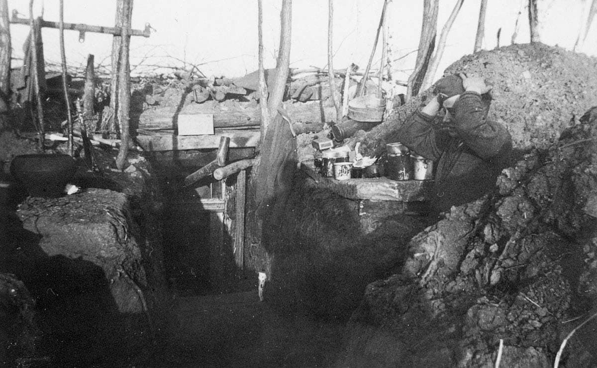 An exhausted German soldier of the 9th Army at Seelow Heights