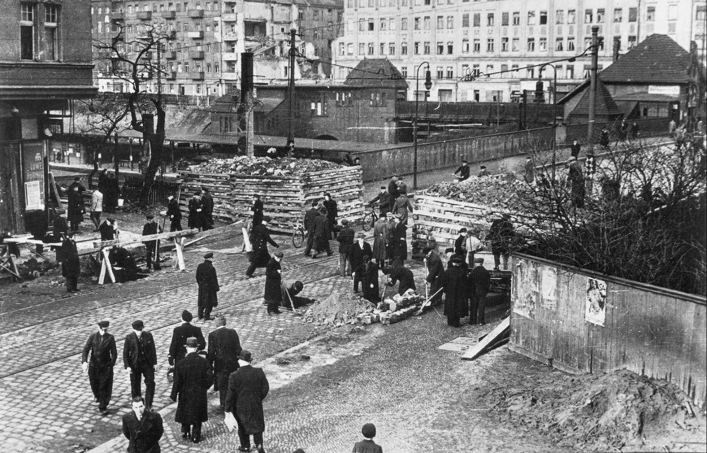 Barricades on Hermannstrasse in Neukolln