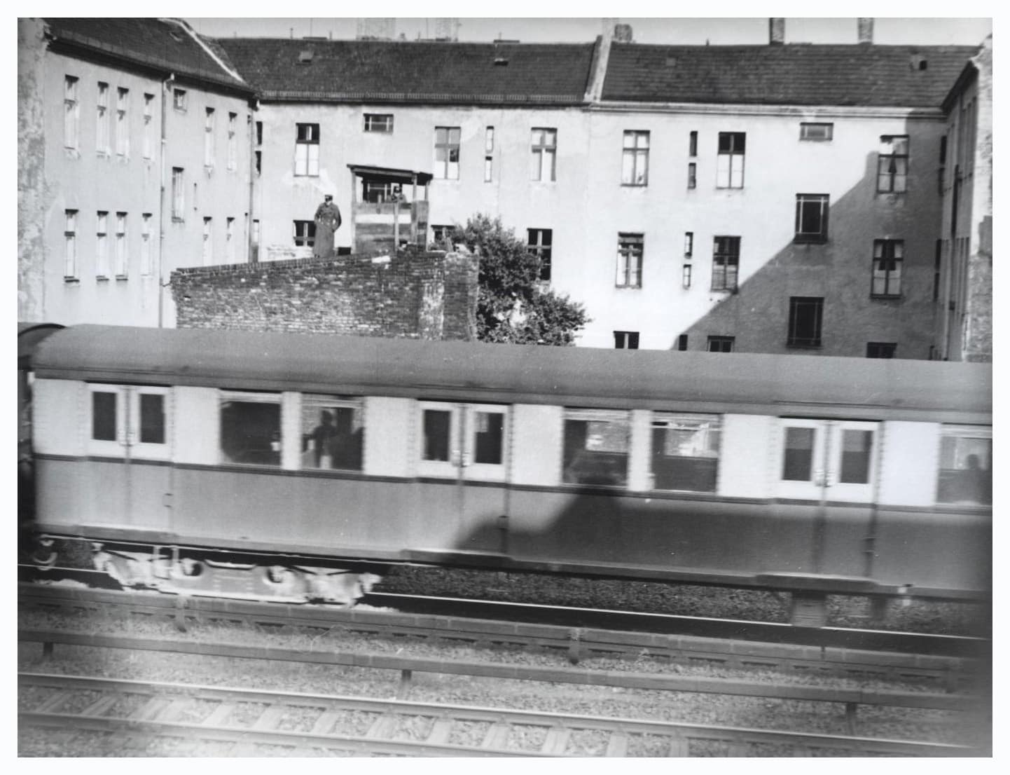 East German police officers monitor train tracks near the East-West border on August 14th/Image: CIA